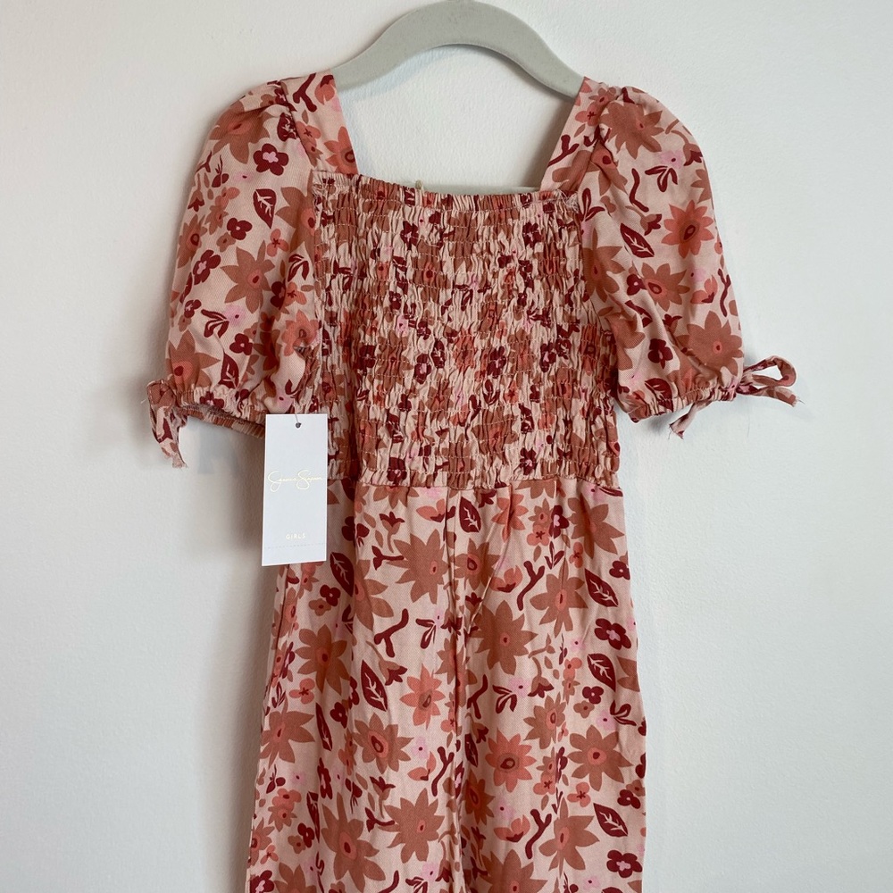 JESSICA SIMPSON Girls Pink Floral Smocked Romper NWT | Size 3T - Picture 6 of 12